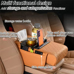 Universal Car Armrest Pad Storage Organizer PU Leather Tissue Box Central Cup Holder