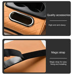 Universal Car Armrest Pad Storage Organizer PU Leather Tissue Box Central Cup Holder