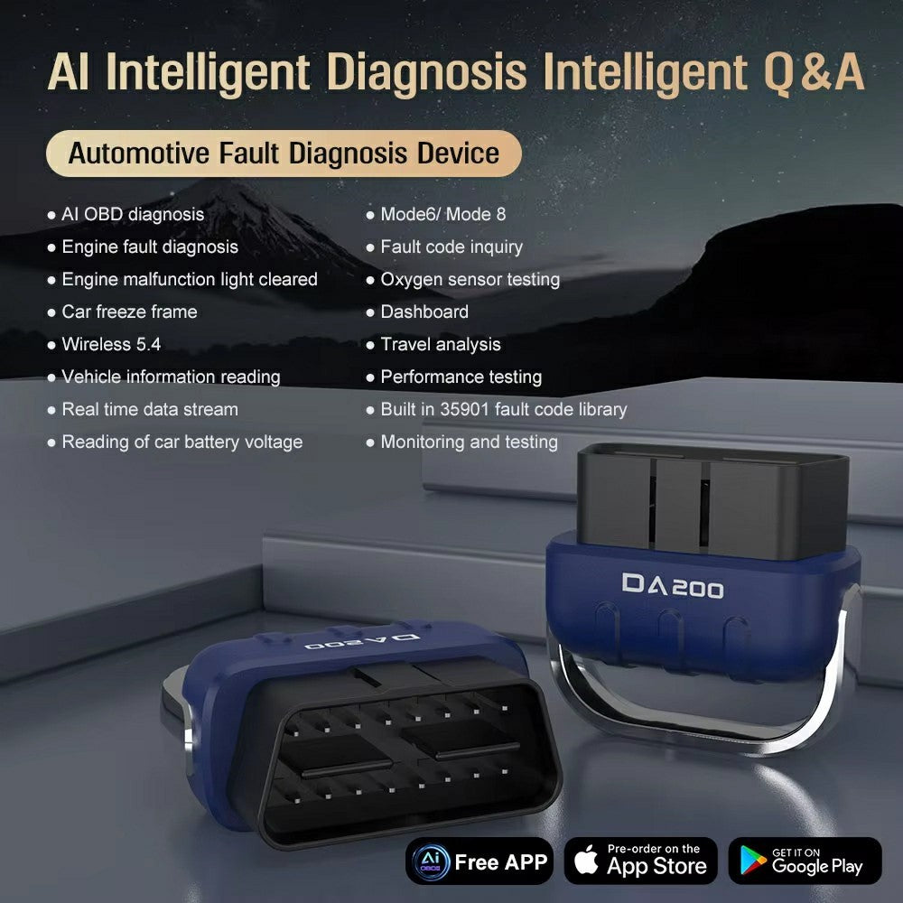 DA200 Bluetooth-compatible OBD2 Car Diagnostic Scanner Engine Fault Code Reader Vehicle Diagnostic Tool