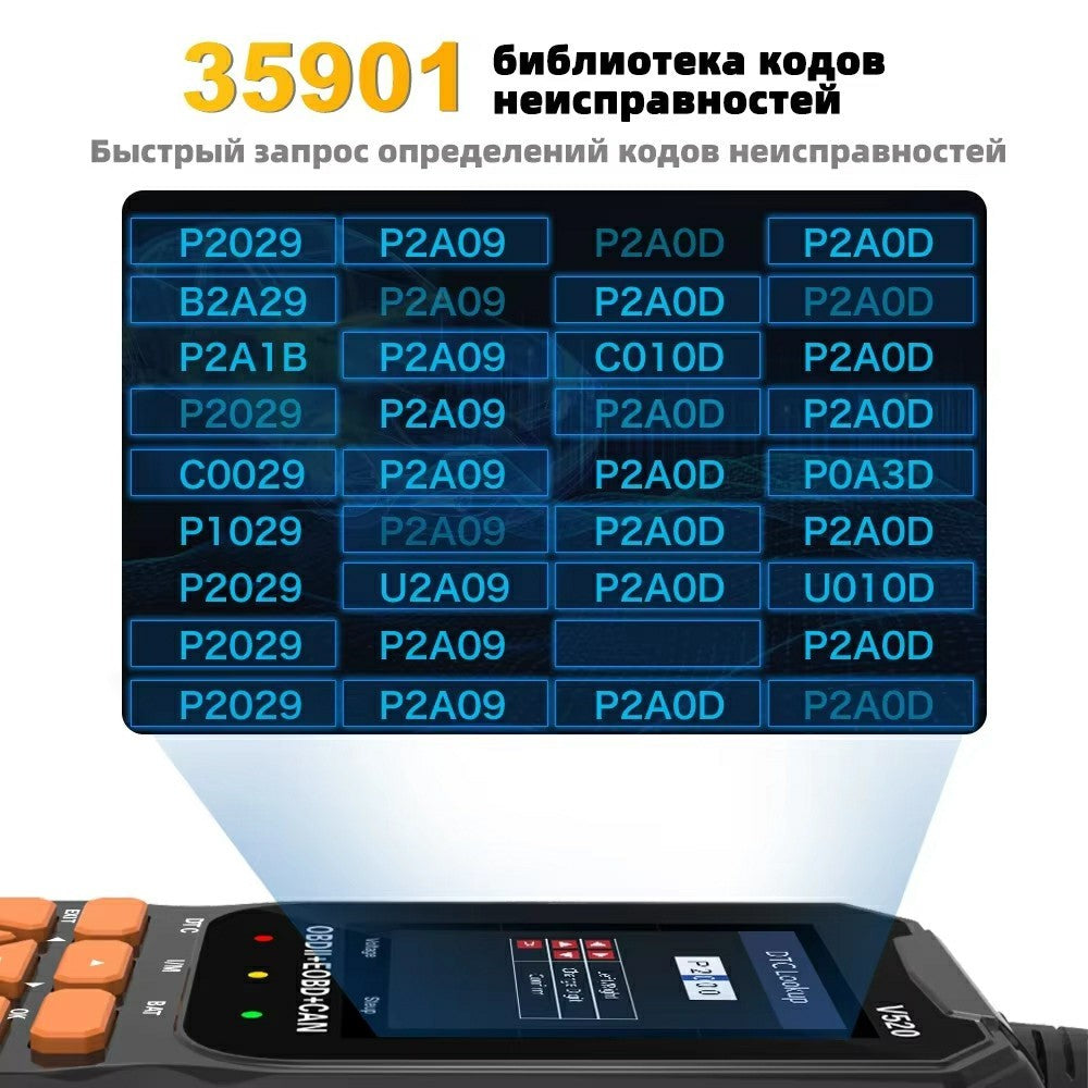 V520 2.8 Inch TFT Color Screen OBD2 Car Diagnostic Scanner for 1996 and Later Vehicles Engine Check Fault Codes Reader