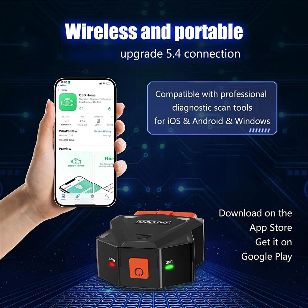 DA100 Bluetooth-compatible OBD Car Diagnostic Scanner Automotive Engine Fault Code Reader for Android iOS