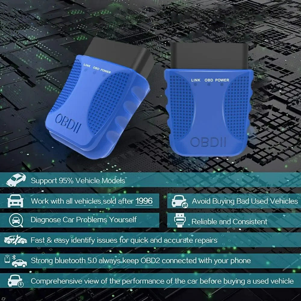 V30 OBD2 Scanner ELM327 Bluetooth-kompatibel Motordiagnosekodlæser understøtter datastrøm
