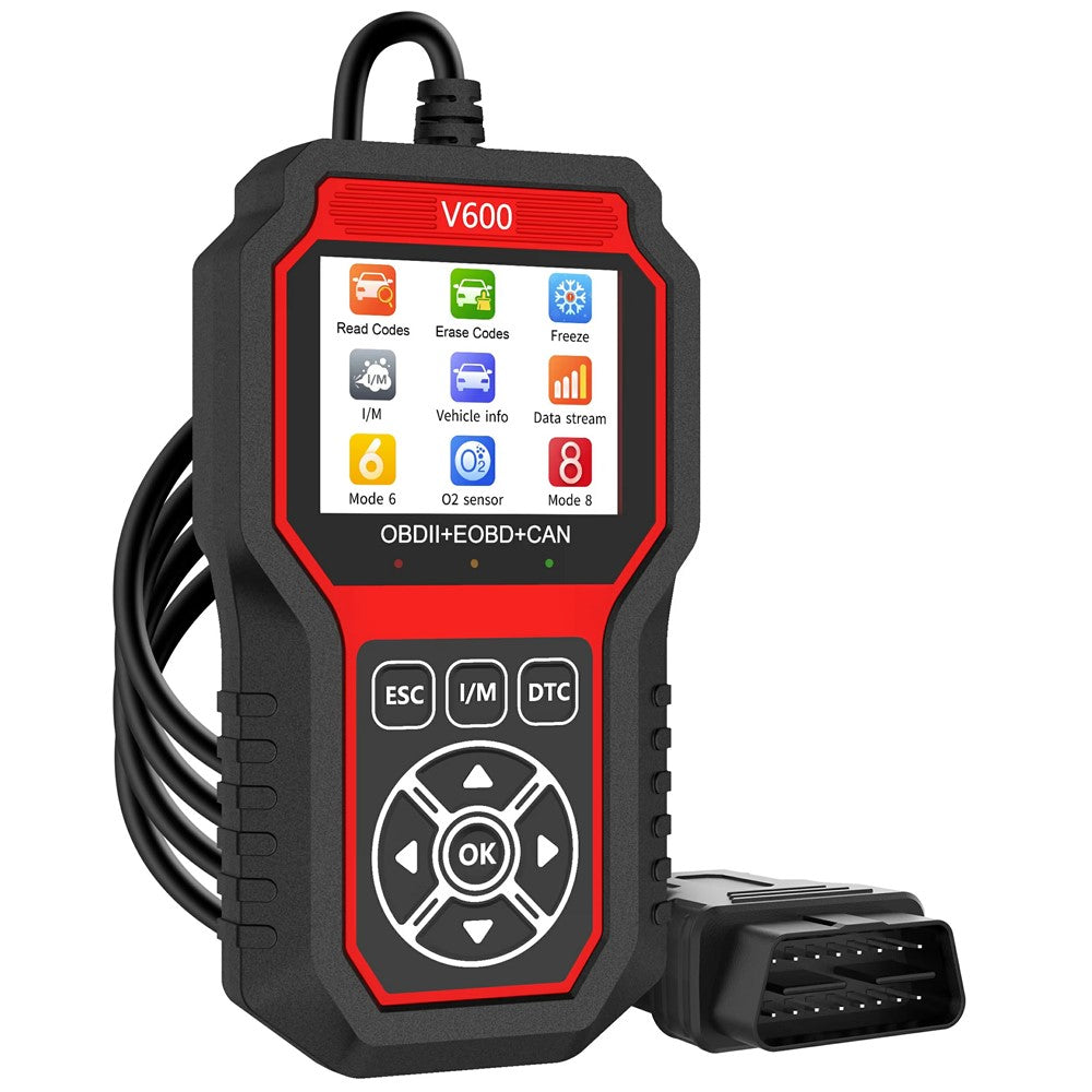V600 OBD2 Car Diagnostic Scanner Battery Tester Engine Fault Code Reader Oxygen Sensor Diagnostic Tool