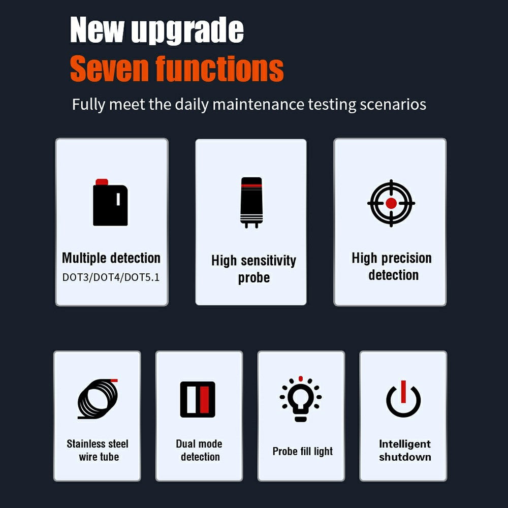 V066 Brake Fluid Tester for Car Diagnostics Water Content Measurement DOT3 DOT4 DOT5.1 Compatible