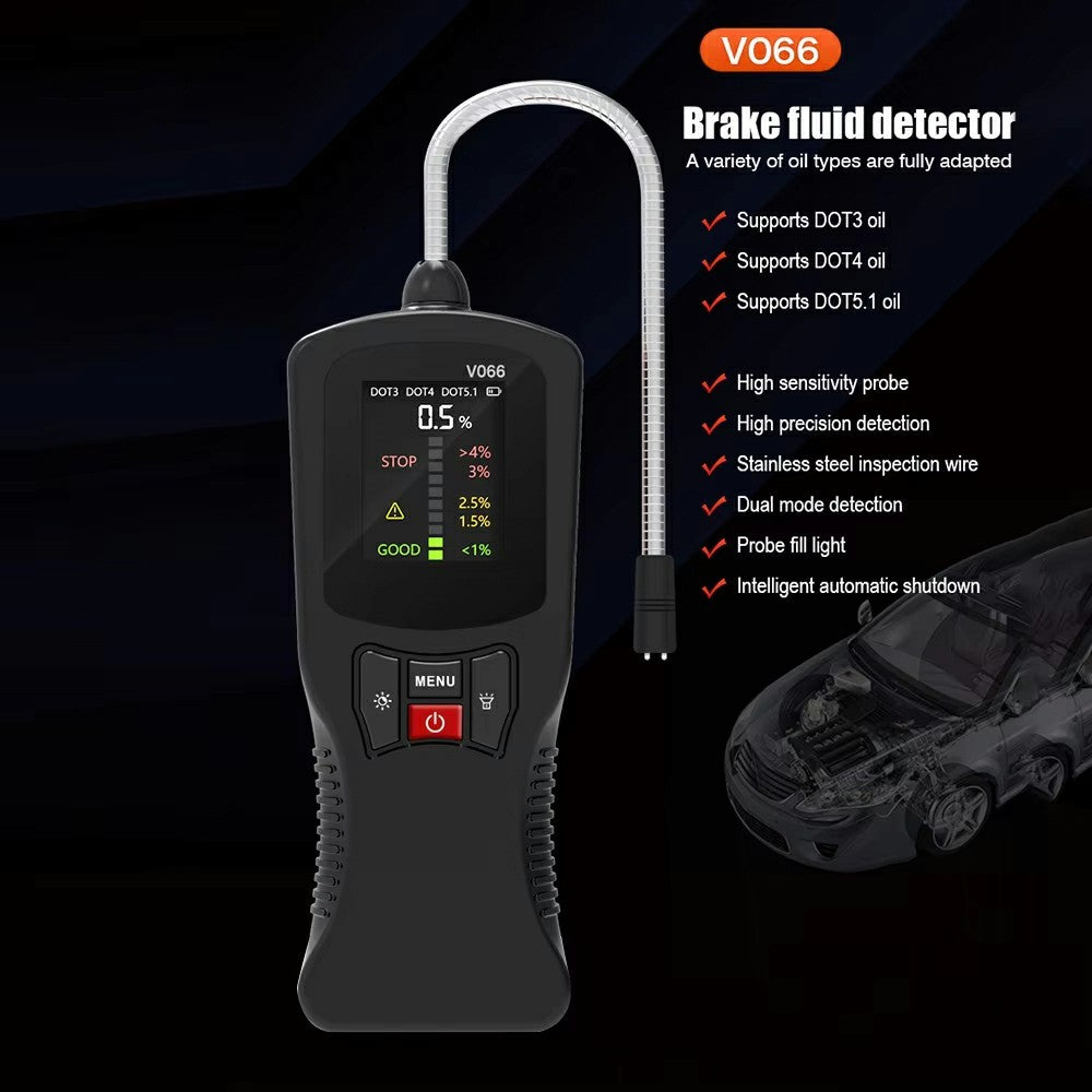 V066 Brake Fluid Tester for Car Diagnostics Water Content Measurement DOT3 DOT4 DOT5.1 Compatible