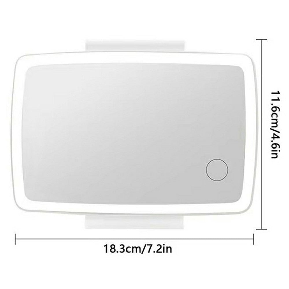 Car Sun Visor Mount Rechargeable LED Makeup Mirror Vehicle Interior Illuminated Vanity Mirror