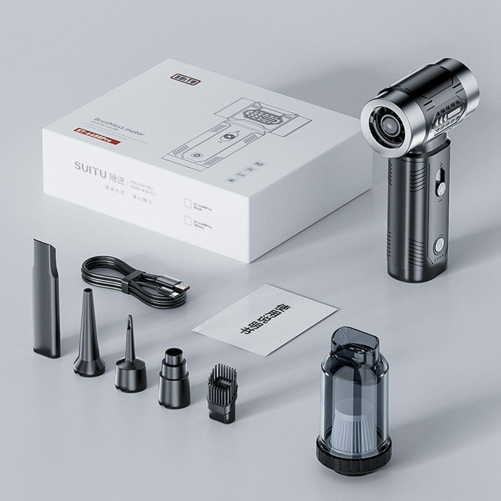 2-in-1 Car Wireless Handheld Turbofan 3 Adjustable Gears 4500Pa 100000 RPM High-Speed Vacuum Blower