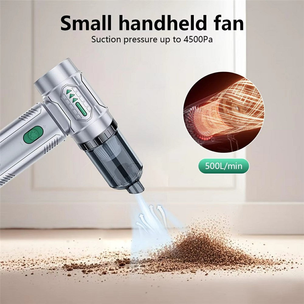 2-in-1 Car Wireless Handheld Turbofan 3 Adjustable Gears 4500Pa 100000 RPM High-Speed Vacuum Blower