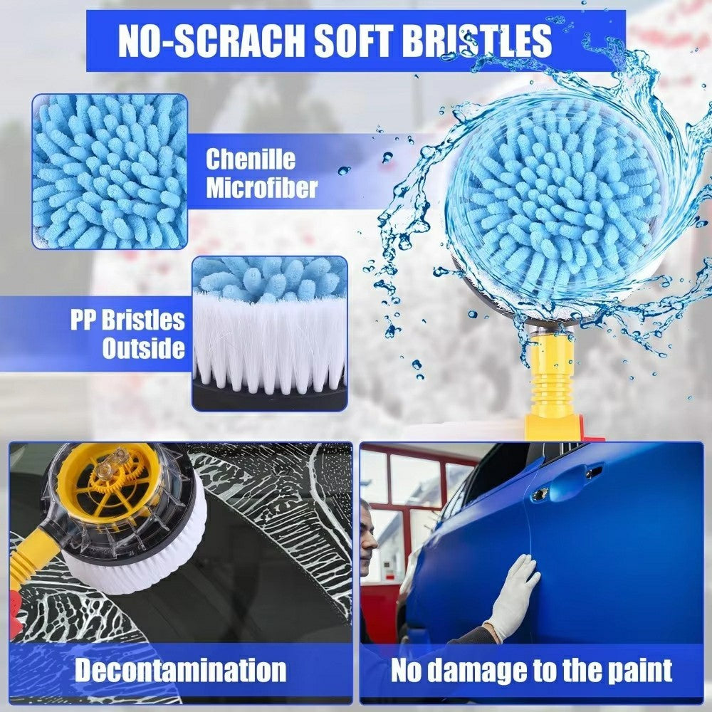 Soft Chenille Car Wash Brush Long Handle Rotary Mop Automatic Foam Cleaner High Pressure Washing Kit