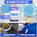 Portable Car Washing Kit with Multifunction Spray Head Soft Chenille Wash Brush Rotary Mop Automatic Foam Cleaner