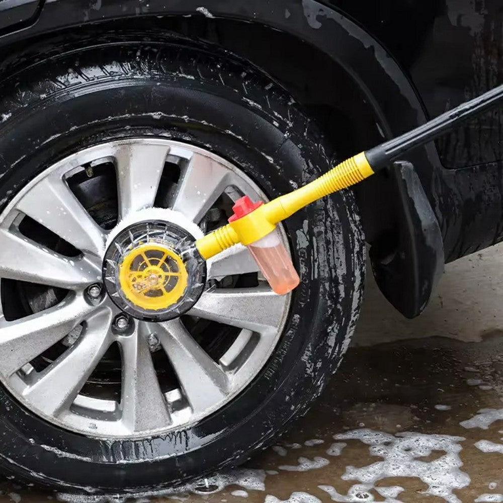 Portable Car Washing Kit with Multifunction Spray Head Soft Chenille Wash Brush Rotary Mop Automatic Foam Cleaner