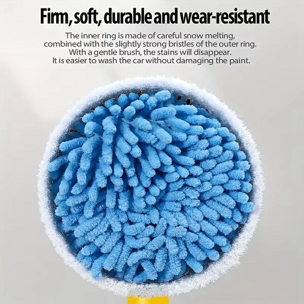 Portable Car Washing Kit with Multifunction Spray Head Soft Chenille Wash Brush Rotary Mop Automatic Foam Cleaner