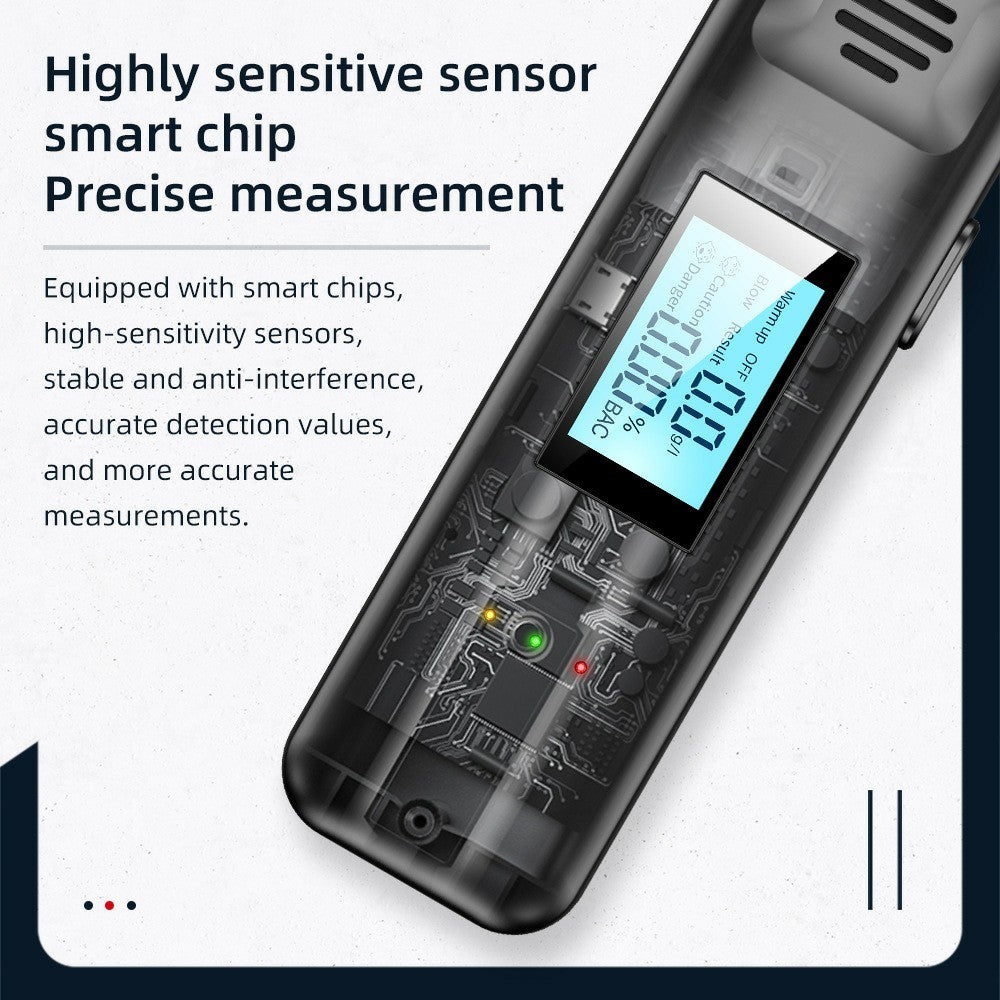 Portable Breathalyzer Drunk Driving Detection Non Contact LED Display Digital Alcohol Tester