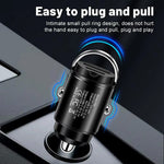 P90 3.1A 30W Fast Car Charger QC3.0 Type-C + PD USB Dual Port Charging Adapter with Pull Ring