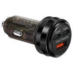 80W Car Charger 3 Ports USB + PD Type C Fast Charging Portable Cigarette Lighter Adapter