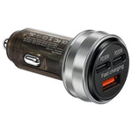 80W Car Charger 3 Ports USB + PD Type C Fast Charging Portable Cigarette Lighter Adapter