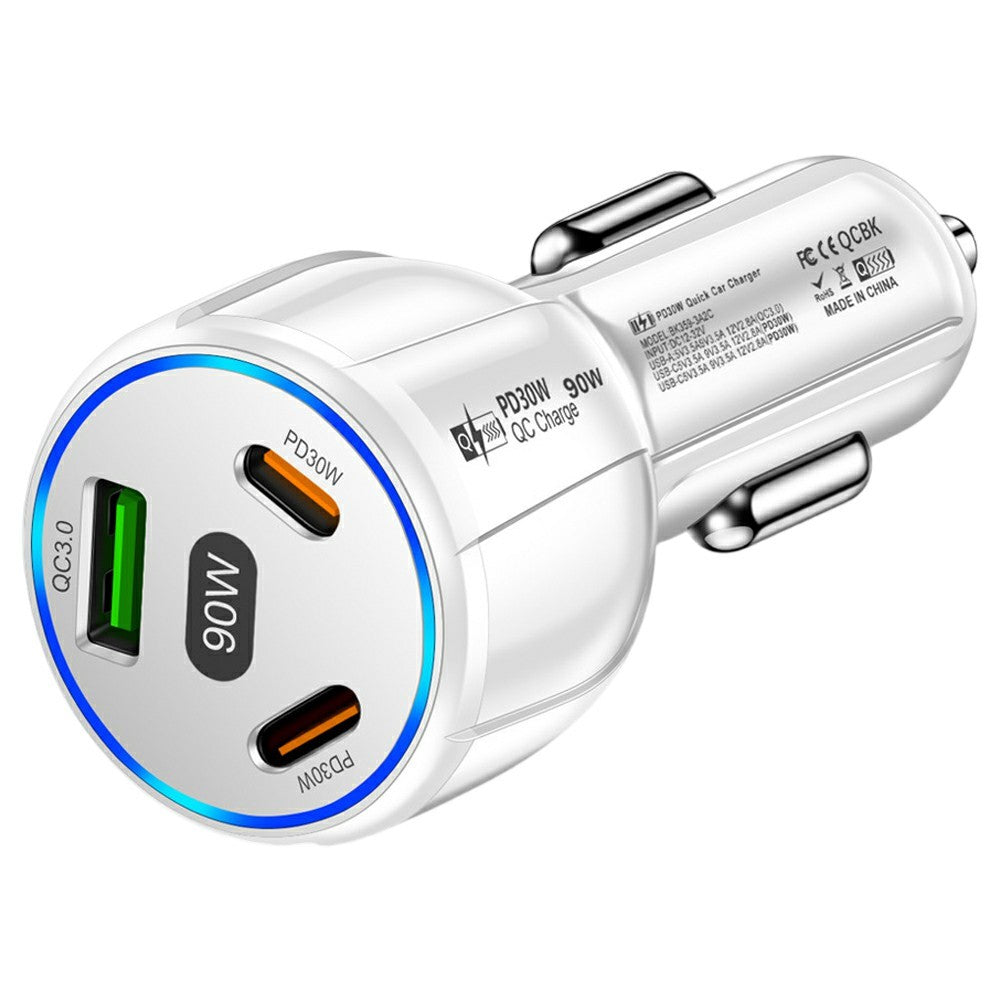 3 Port Billader QC3.0 USB + PD 30W USB C Hurtig Oplader Adapter til iPhone Samsung Xiaomi