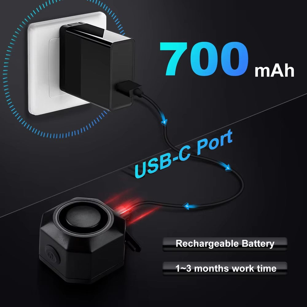 SF32 Waterproof Motorcycle Anti-Theft Alarm USB Rechargeable Wireless Bicycle Alarm System with Remote
