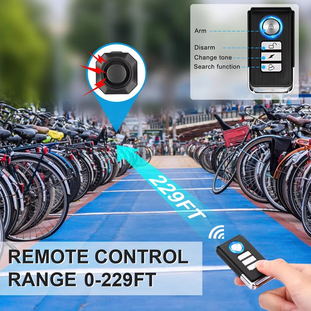 SF32 Waterproof Motorcycle Anti-Theft Alarm USB Rechargeable Wireless Bicycle Alarm System with Remote