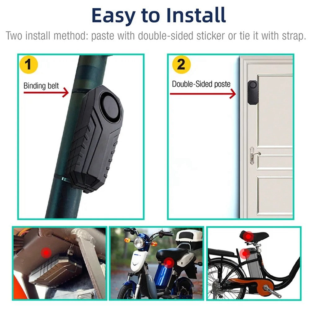 SF22R+09C Trådlöst Motorcykel Larmsystem med Fjärrkontroll USB Uppladdningsbar Vattentät Cykel Stöldskydd