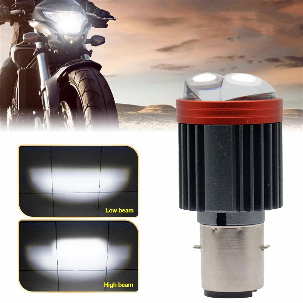 Motorcycle Dual Lens Projector LED Headlight High Low Beam Waterproof Electric Vehicle Front Lamp