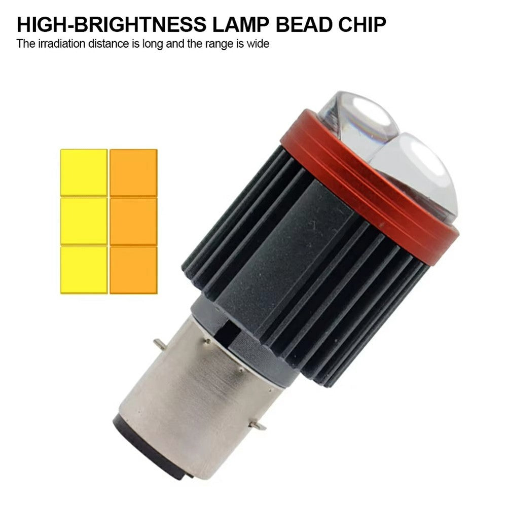 Motorcycle Dual Lens Projector LED Headlight High Low Beam Waterproof Electric Vehicle Front Lamp