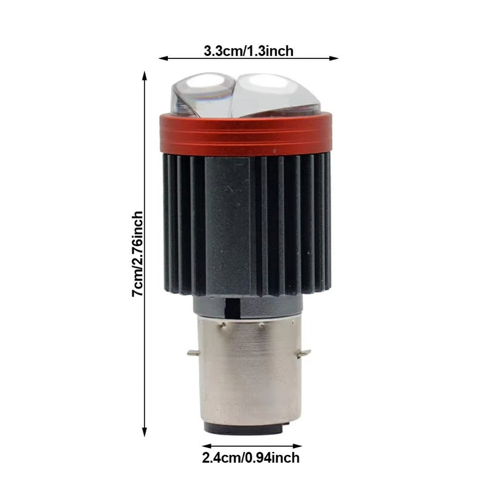 Motorcycle Dual Lens Projector LED Headlight High Low Beam Waterproof Electric Vehicle Front Lamp