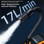 Portable Car Tire Inflator Digital Display Multifunction Wireless Electric Air Pump with LED Light