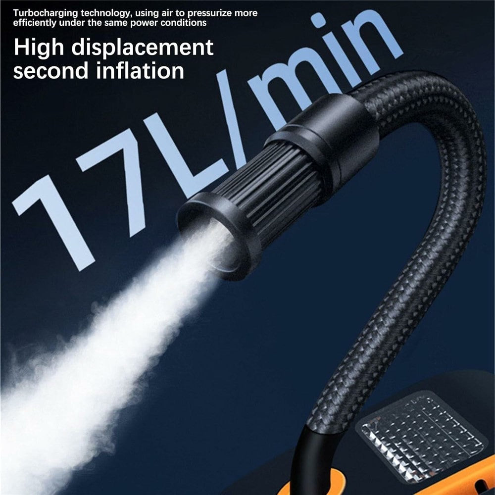Portable Car Tire Inflator Digital Display Multifunction Wireless Electric Air Pump with LED Light