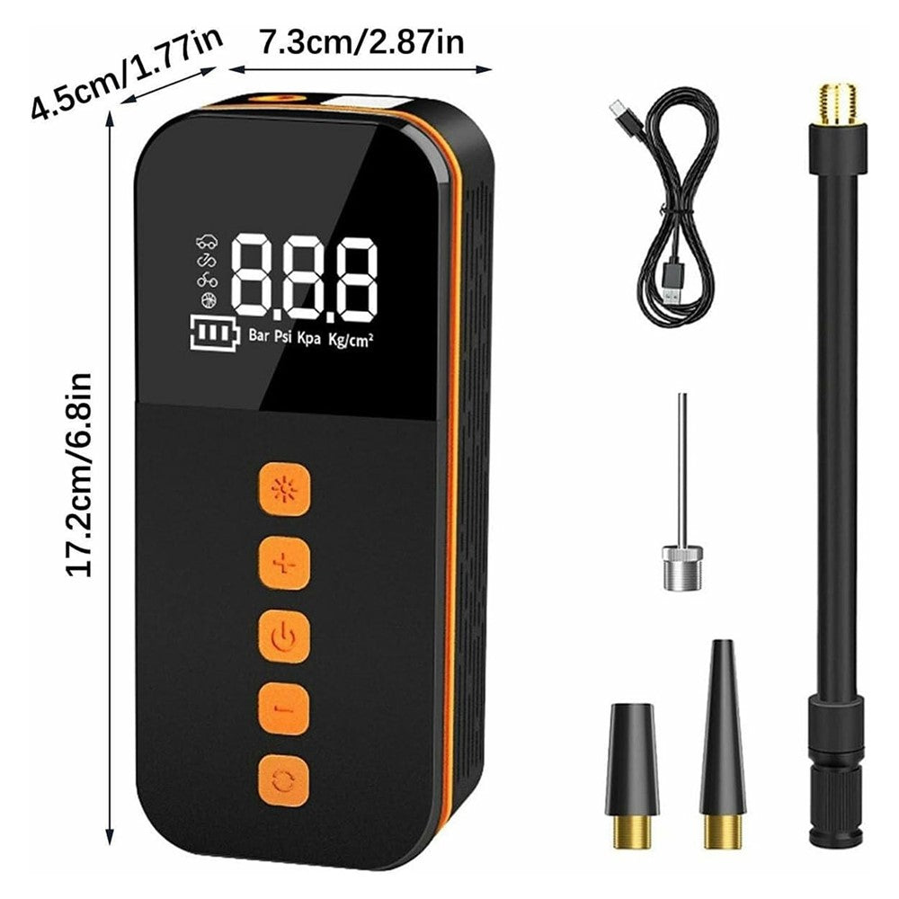 Portable Car Tire Inflator Digital Display Multifunction Wireless Electric Air Pump with LED Light