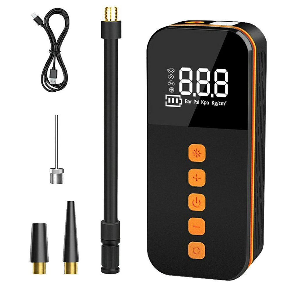 Portable Car Tire Inflator Digital Display Multifunction Wireless Electric Air Pump with LED Light