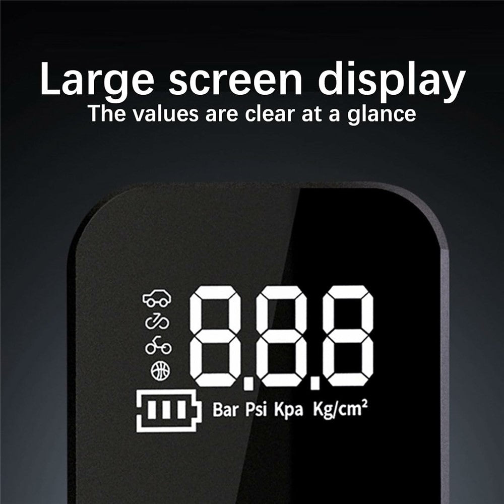 Portable Car Tire Inflator Digital Display Multifunction Wireless Electric Air Pump with LED Light