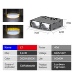 2-LED Car Spotlight IP67 Waterproof Yellow and White Light High Low Beam Lamp for Truck / SUV / ATV