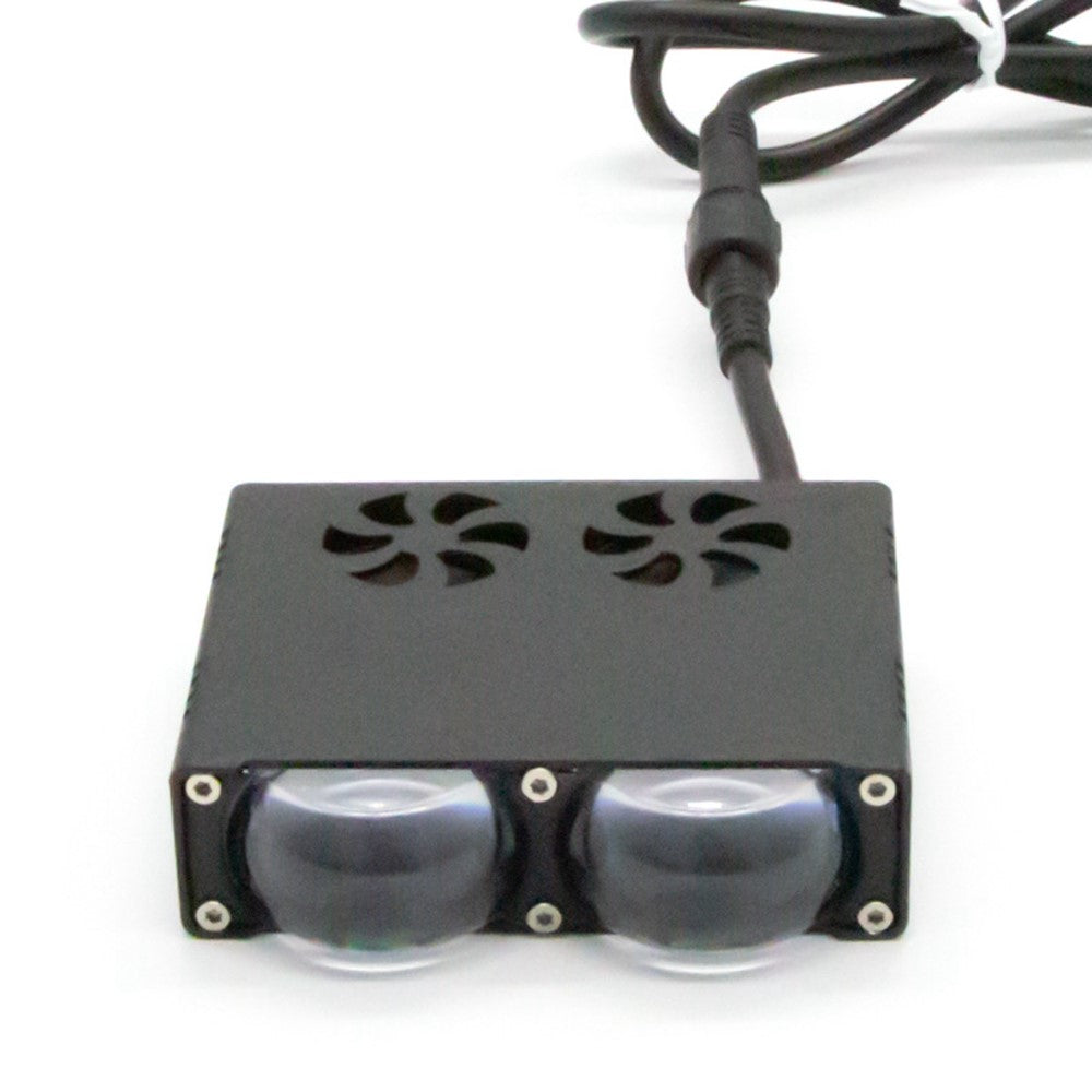 2-LED Car Spotlight IP67 Waterproof Yellow and White Light High Low Beam Lamp for Truck / SUV / ATV
