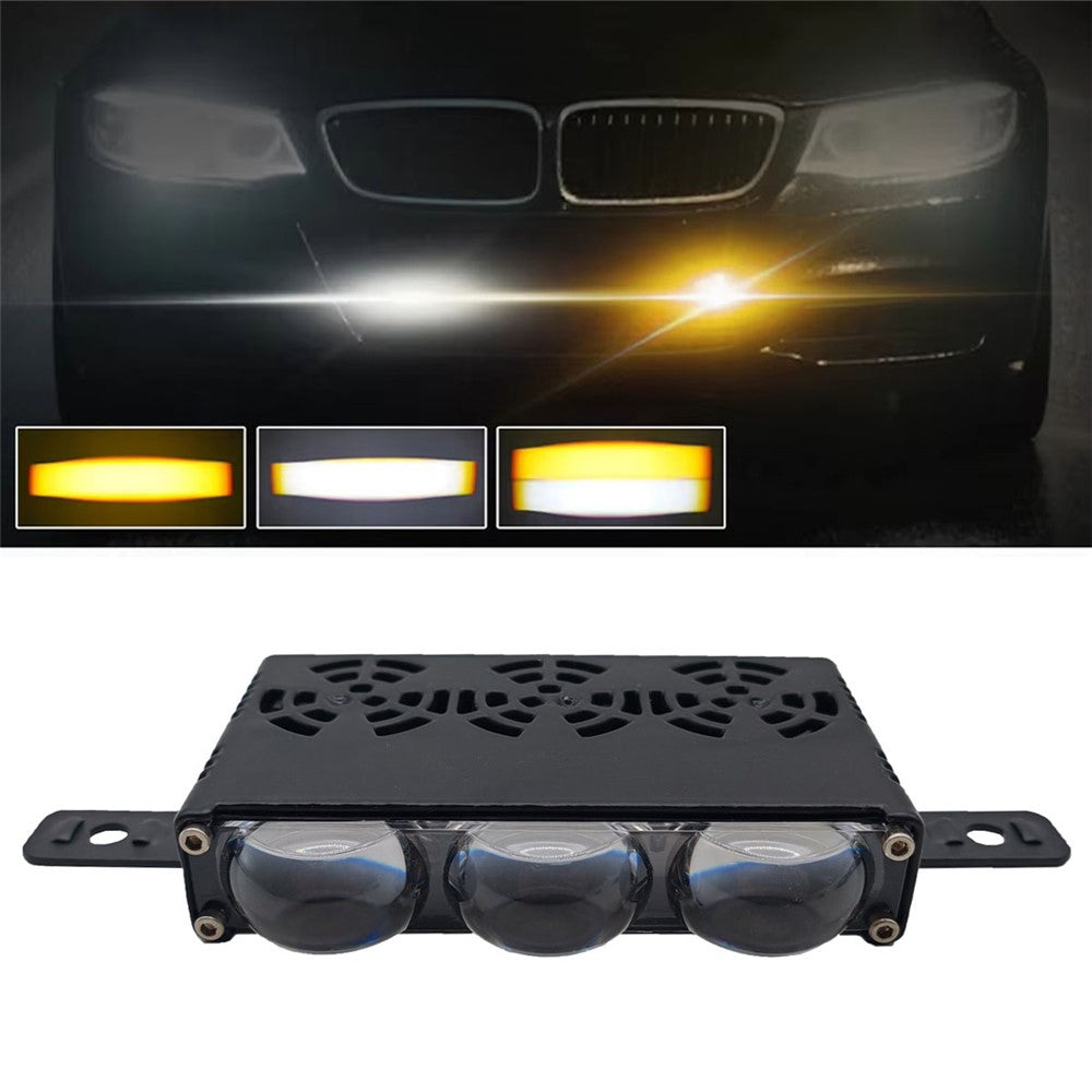 3-LED Car Spotlight IP67 Waterproof Yellow and White Light High Low Beam Lamp for Truck / SUV / ATV