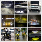 3-LED Car Spotlight IP67 Waterproof Yellow and White Light High Low Beam Lamp for Truck / SUV / ATV
