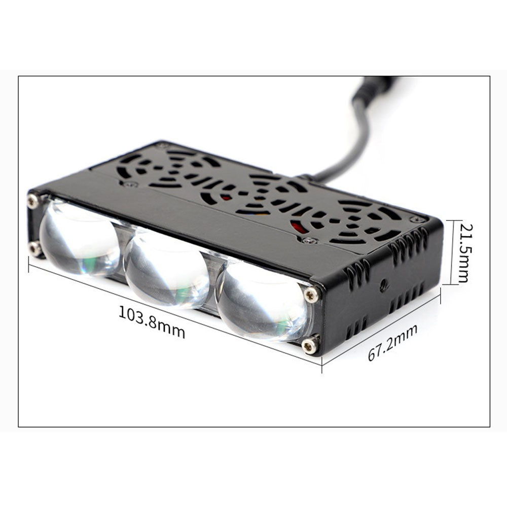 3-LED Car Spotlight IP67 Waterproof Yellow and White Light High Low Beam Lamp for Truck / SUV / ATV
