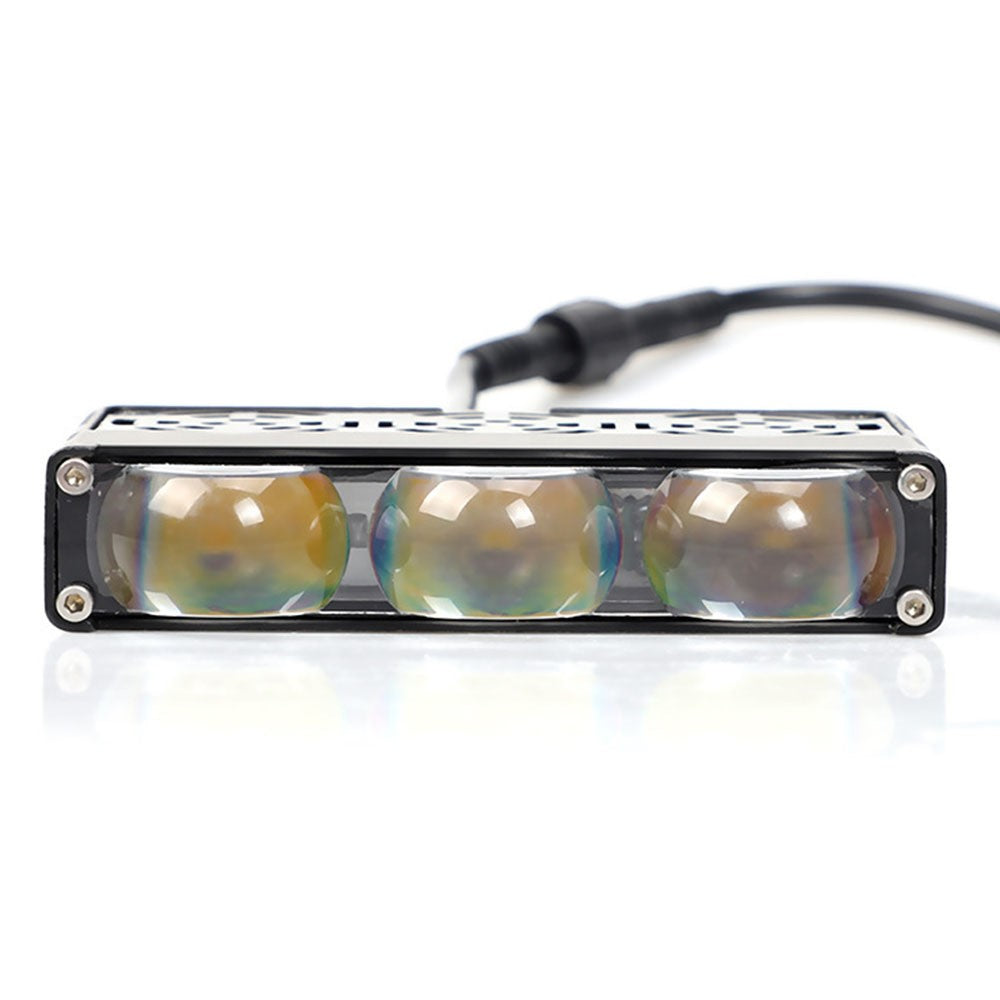 3-LED Car Spotlight IP67 Waterproof Yellow and White Light High Low Beam Lamp for Truck / SUV / ATV