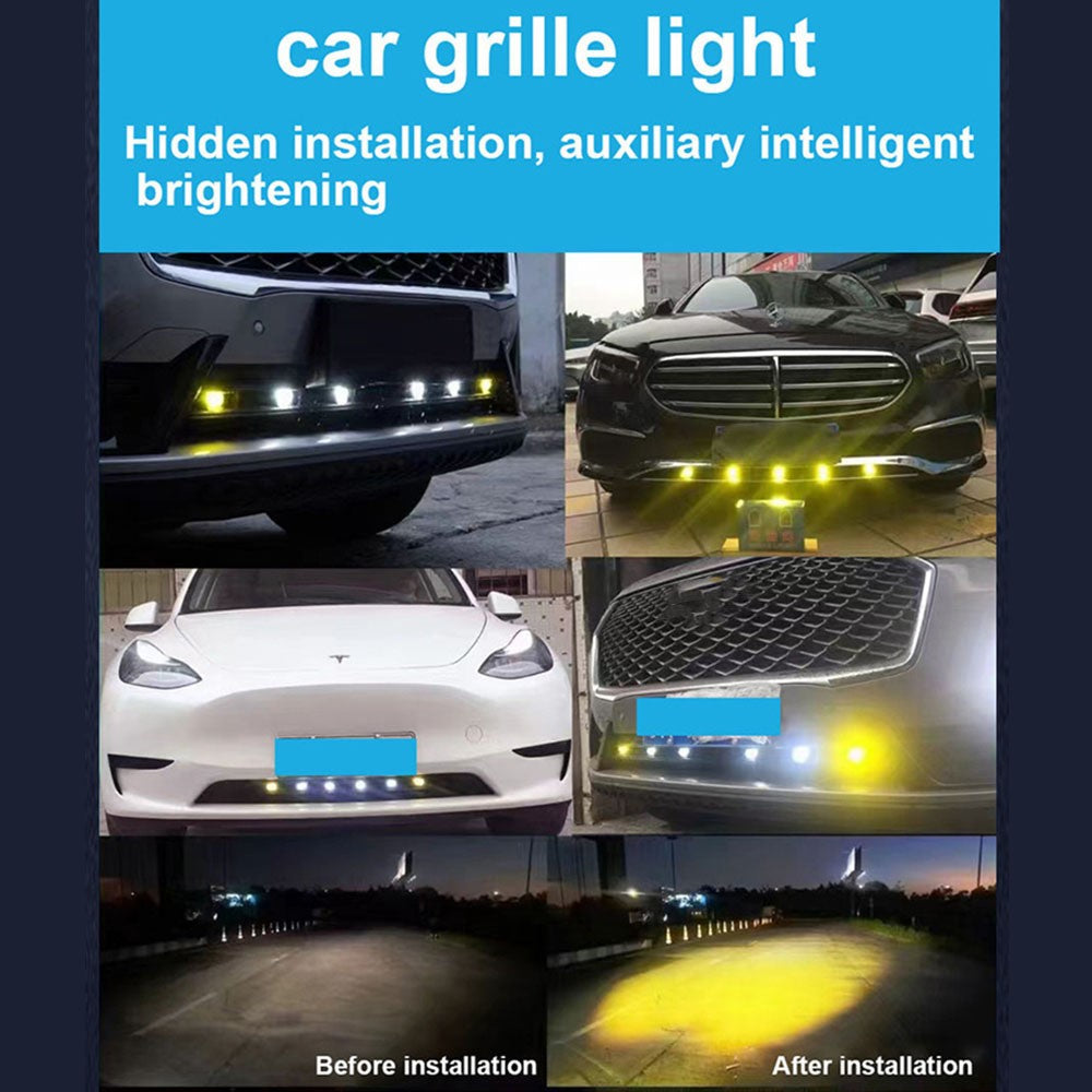 3-LED Car Spotlight IP67 Waterproof Yellow and White Light High Low Beam Lamp for Truck / SUV / ATV