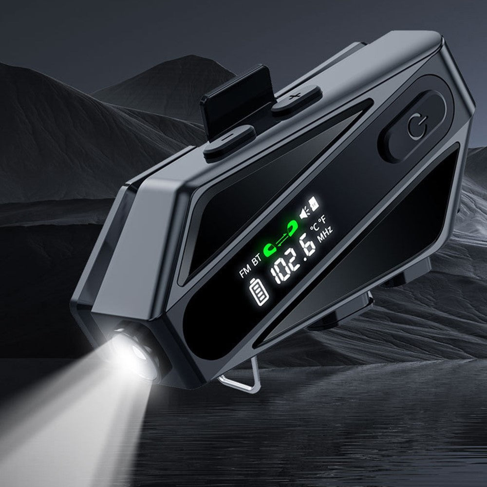 C6 Motorcycle Helmet Bluetooth-Compatible Headset with LCD Screen / FM Radio / Noise Cancellation / Voice Assistant, Hard Mic