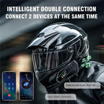 C6 Motorcycle Helmet Bluetooth-Compatible Headset with LCD Screen / FM Radio / Noise Cancellation / Voice Assistant, Hard Mic