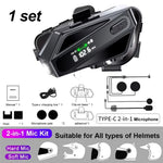 C6 Motorcycle Helmet Bluetooth-Compatible Headset with LCD Screen / FM Radio / Noise Cancellation / Voice Assistant, Hard Mic