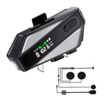 C6 Motorcycle Helmet Bluetooth-Compatible Headset with LCD Screen / FM Radio / Noise Cancellation / Voice Assistant, Hard Mic