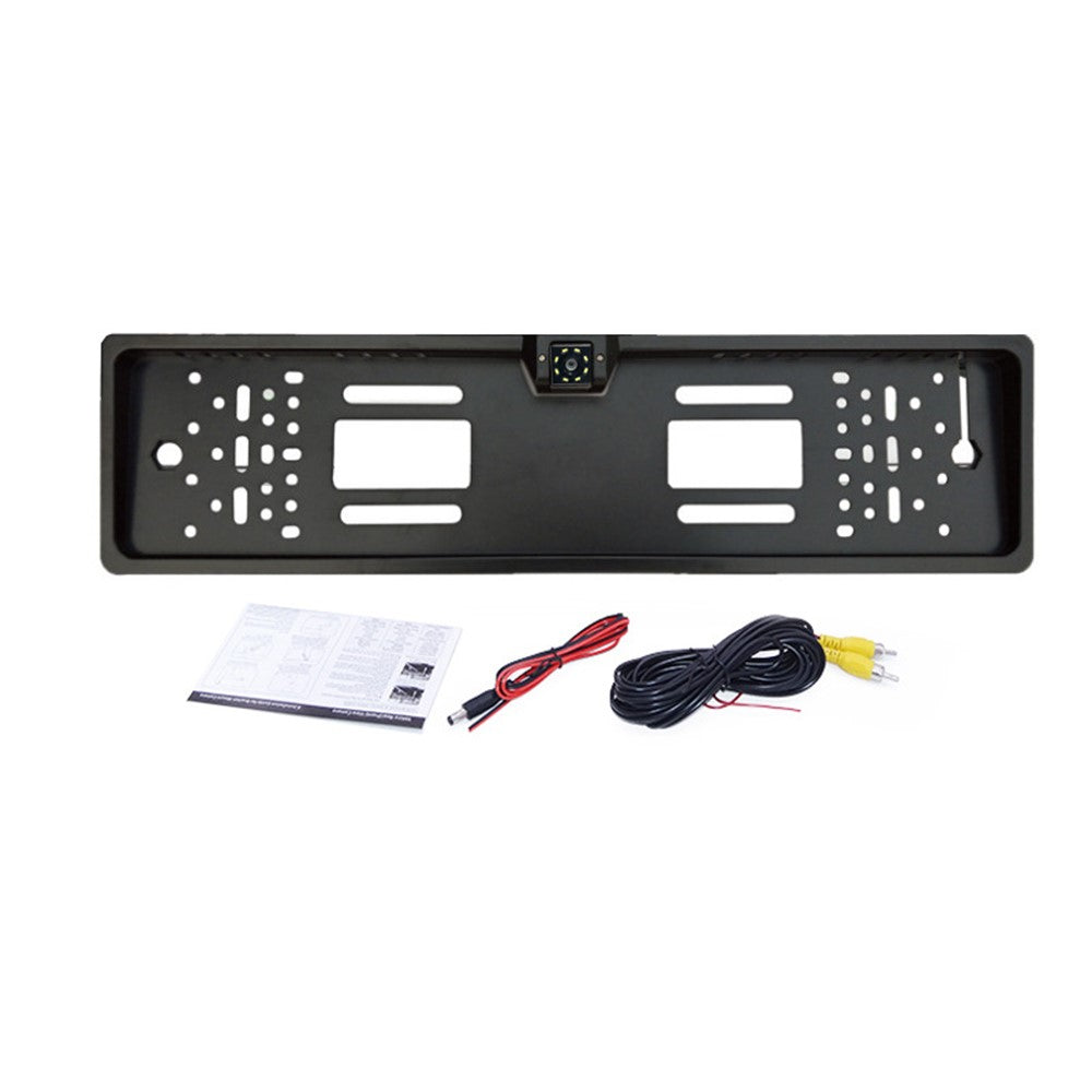 European License Plate Frame with 8-LED Night Vision AHD 1080P Wide Angle Car Rear View Camera for Reverse Parking