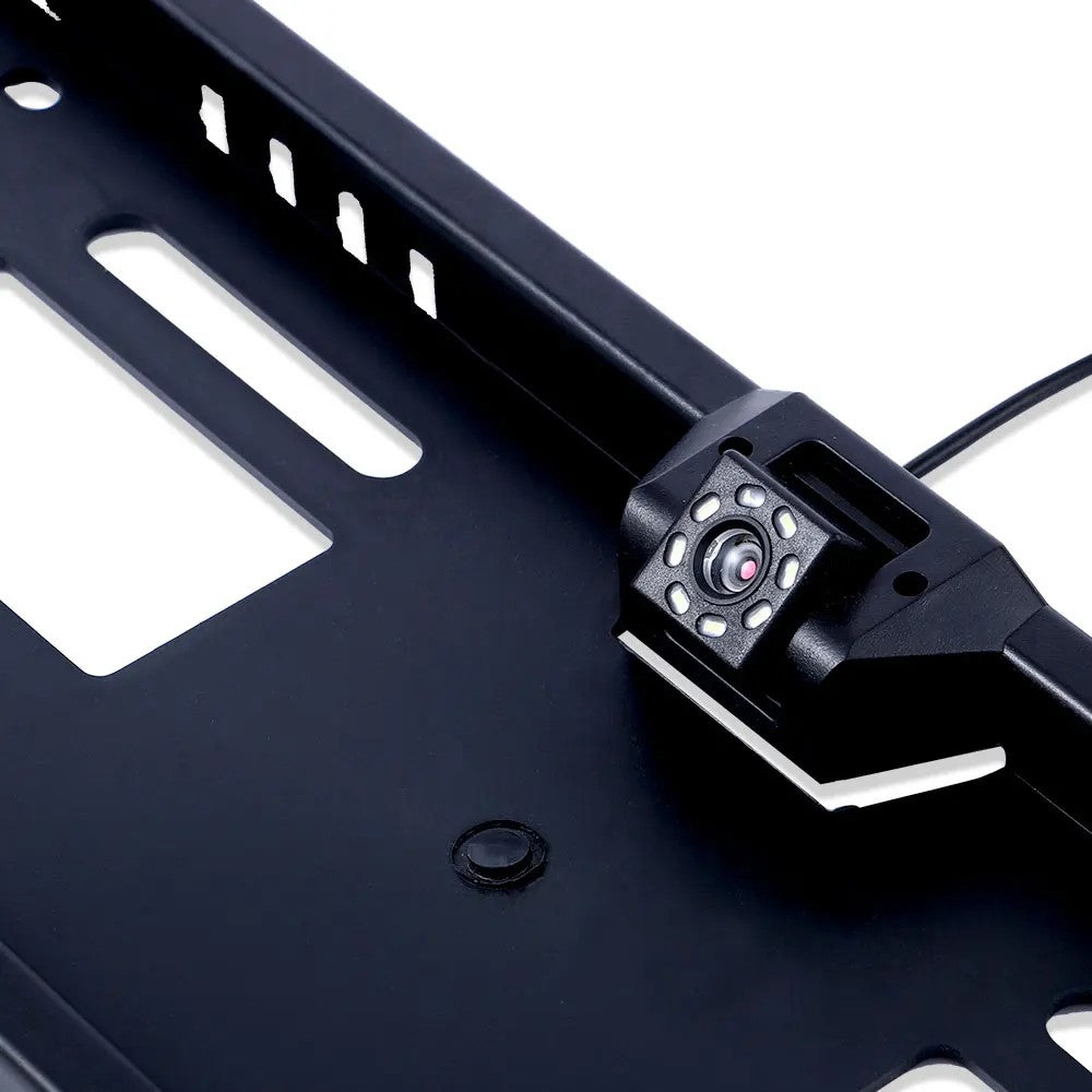 European License Plate Frame with 8-LED Night Vision AHD 1080P Wide Angle Car Rear View Camera for Reverse Parking