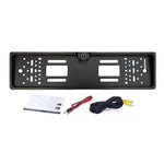 European License Plate Frame with 12-LED Night Vision AHD 1080P Wide Angle Car Rear View Camera for Reverse Parking