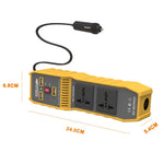 12V DC til 220V AC 400W Bil Power Inverter Bærbar 3 USB-porte + 2 AC-udtag Konverter