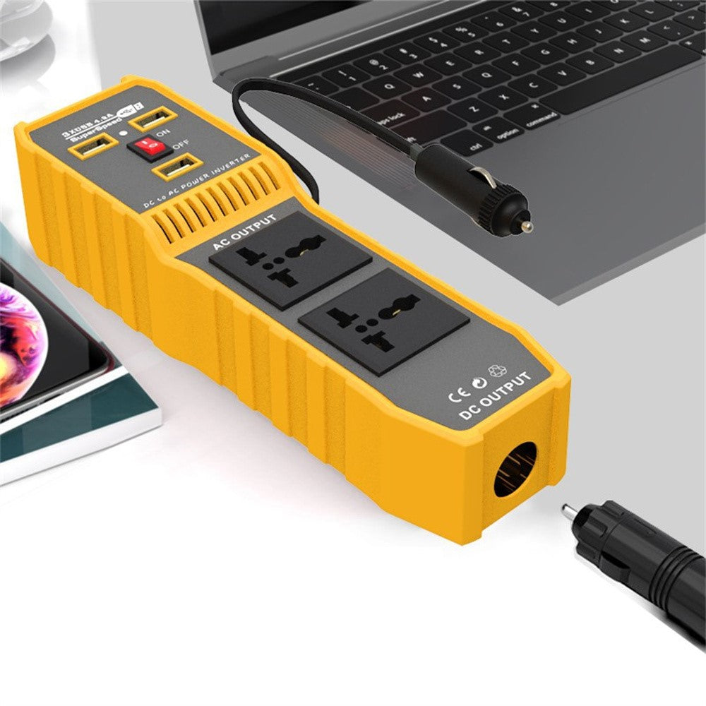 12V DC til 220V AC 400W Bil Power Inverter Bærbar 3 USB-porte + 2 AC-udtag Konverter