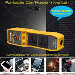 12V DC til 220V AC 400W Bil Power Inverter Bærbar 3 USB-porte + 2 AC-udtag Konverter