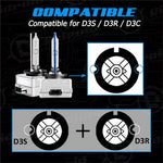 D3S 2Pcs 4300K Car Headlight Ultra Bright Xenon Bulb High Focus IP68 Waterproof HID Lamp